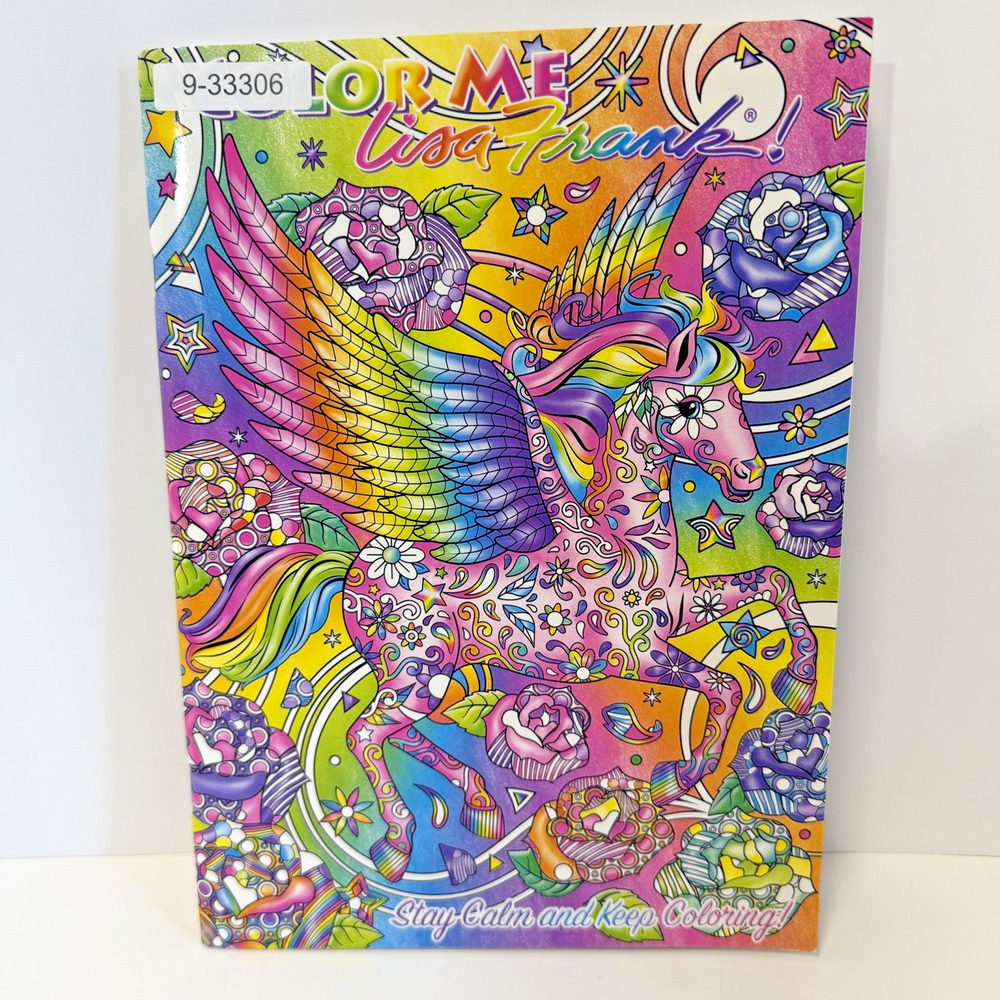 Lisa Frank Color Me Stay Calm & Keep Coloring Book 2016 Pegasus Dolphin